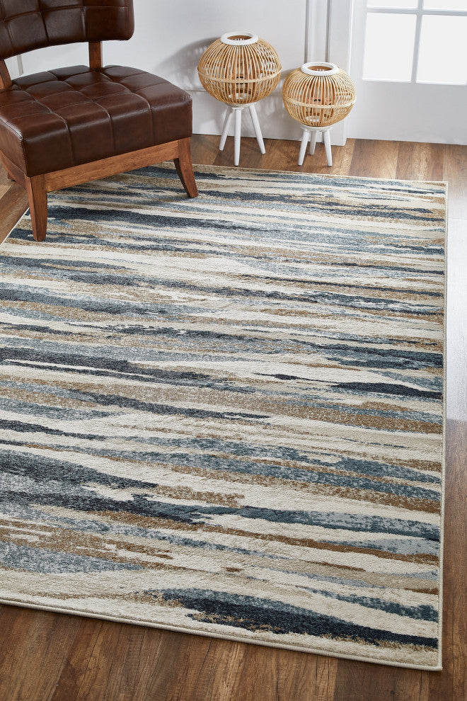 Avalon Ivory/Blue Landscapes Area Rug, 5'3 X 7'7