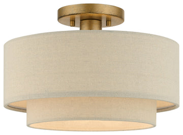 Bellingham 1-Light Antique Gold Leaf Medium Semi-Flush
