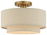 Bellingham 1-Light Antique Gold Leaf Medium Semi-Flush