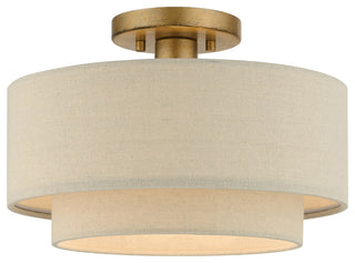 Bellingham 1-Light Antique Gold Leaf Medium Semi-Flush