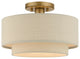 Bellingham 1-Light Antique Gold Leaf Medium Semi-Flush