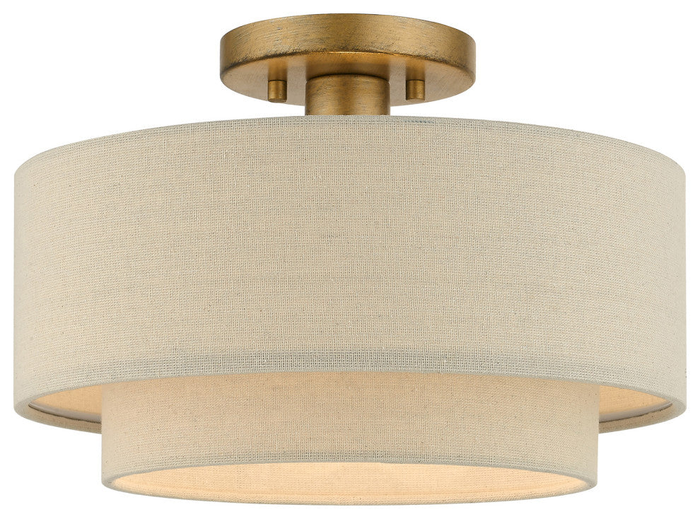 Bellingham 1-Light Antique Gold Leaf Medium Semi-Flush