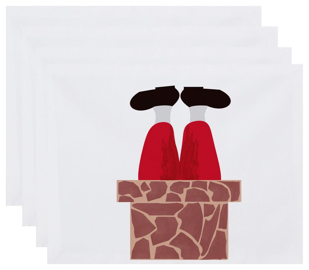 Away He Goes, Geometric Print Placemat, White (Set of 4), 18 x 14"