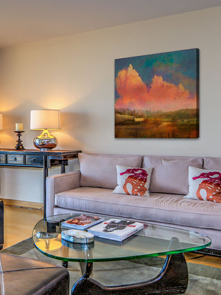 Pastoral Sunset Print on Canvas, 122x122 cm