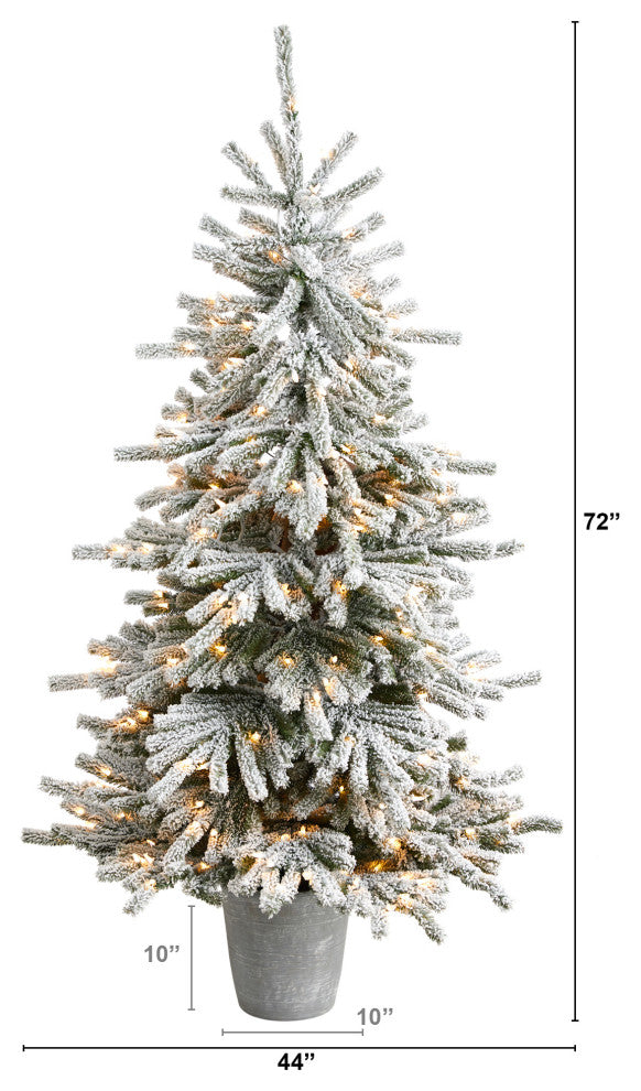 Nearly Natural T3038 6 Flocked Long Vermont Pine Artificial Christmas Tree
