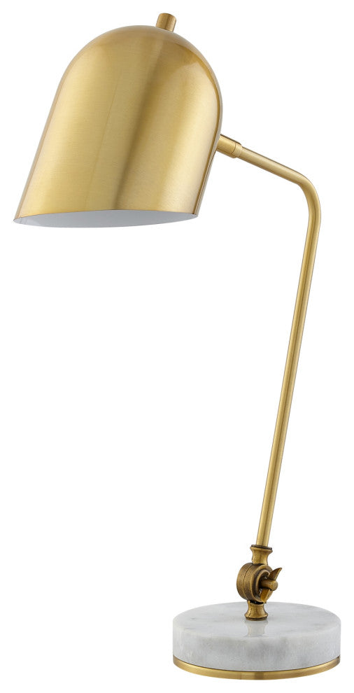 Inspired Home Brilynn Table Lamp, Marble Stone Base, Brass