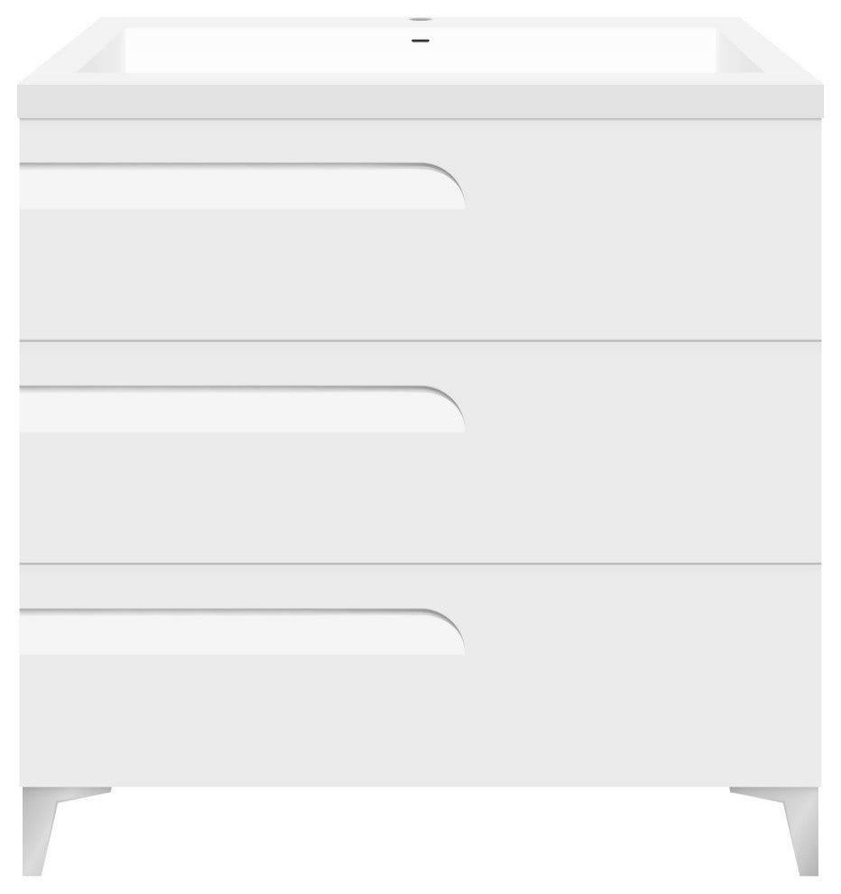 Freestanding Modern Vanity LV7B High Gloss, White, 36 in
