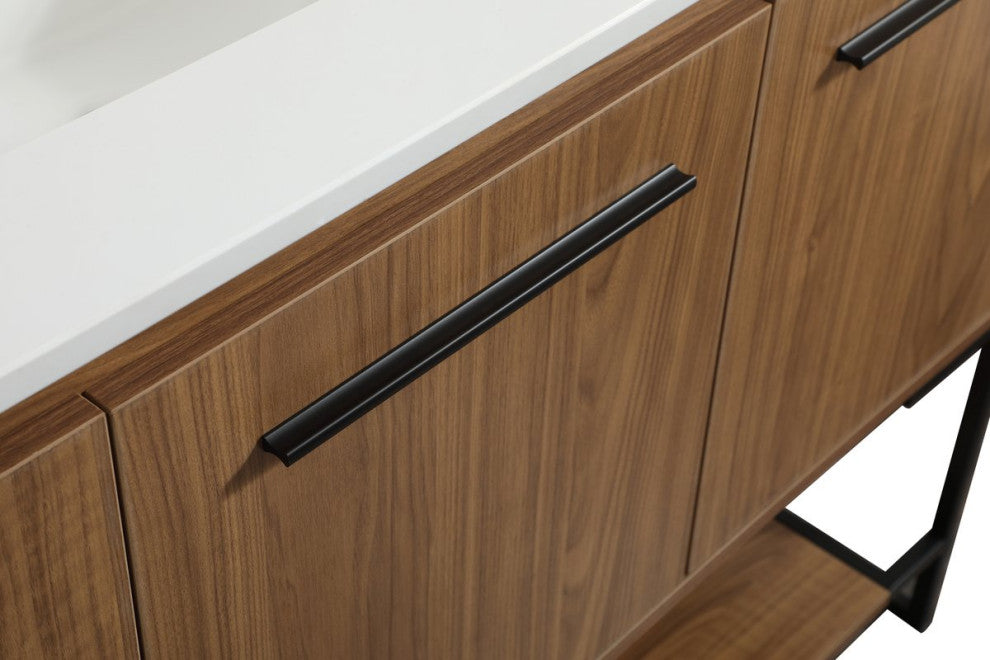 Sue Walnut Brown-Light Bathroom Vanity, Walnut Brown, 48"
