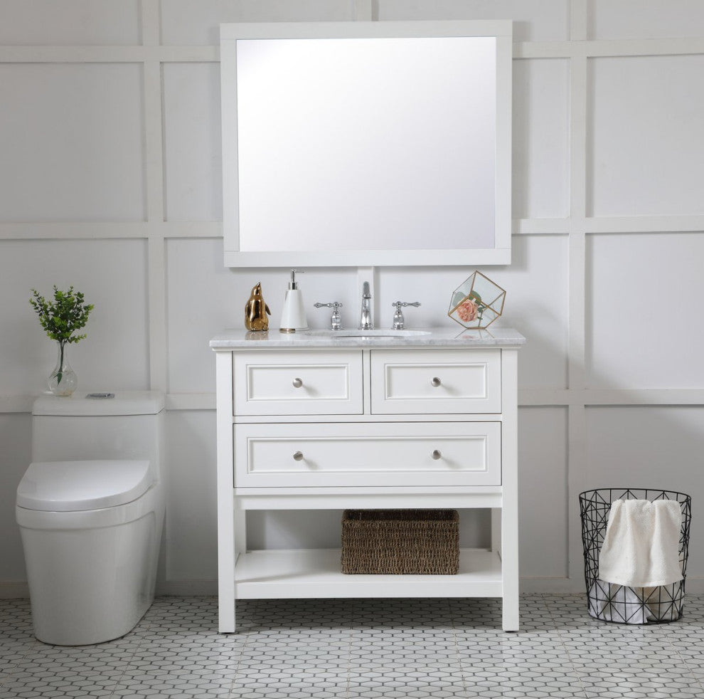 Anderson Rectangle Vanity Mirror 30", White