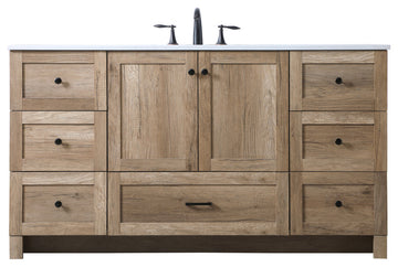 Home Living 60" SIngle Bathroom Vanity, Natural Oak