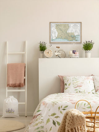 "Louisiana State Map" Framed Painting Print, 36x24