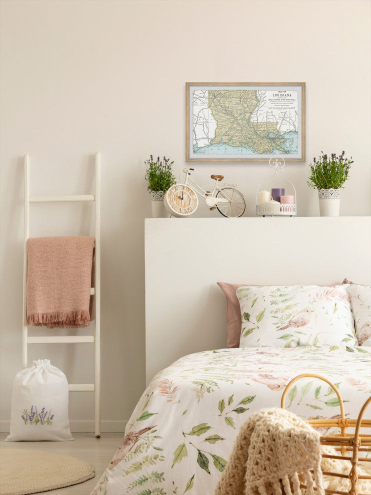 "Louisiana State Map" Framed Painting Print, 36x24
