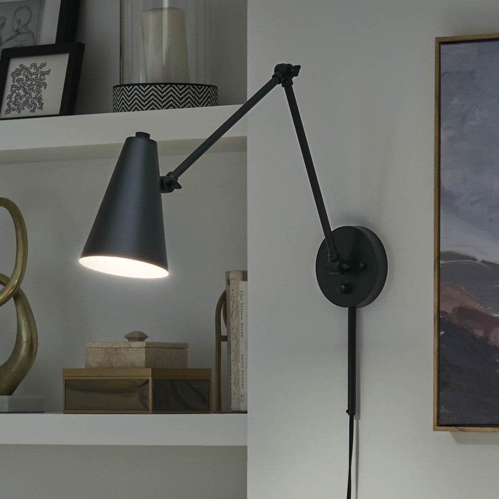 Sylvia 1 Light Wall Sconce, Black