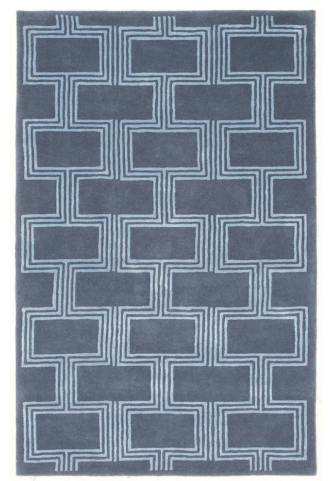 Roma Boxes Indoor Rug Denim 2'3"x8'