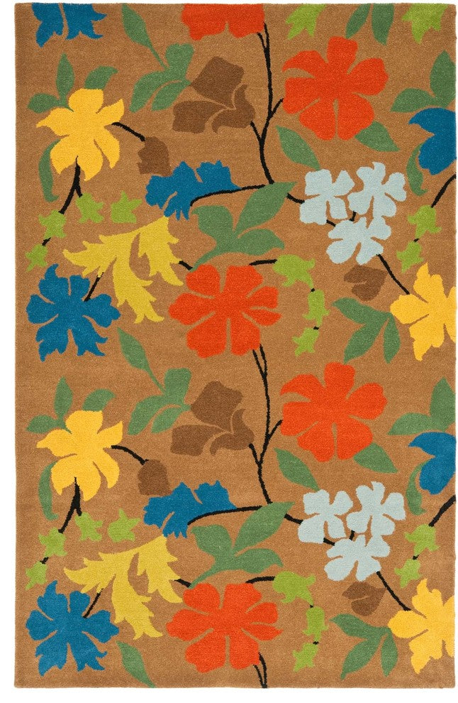 Safavieh Soho Soh737A Floral Rug, Brown/Multi, 8'0"x8'0" Square