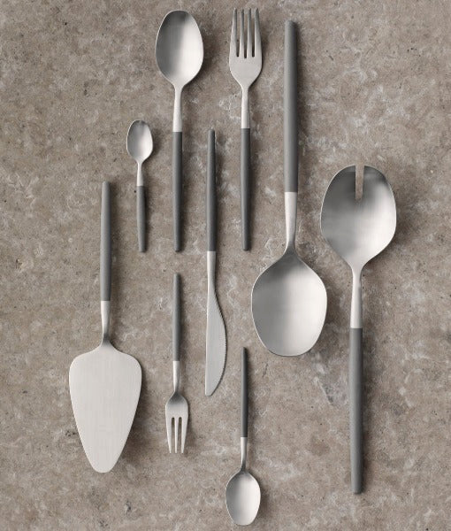 Maxime Set of 4 Cake Forks, Sharkskin/Gray