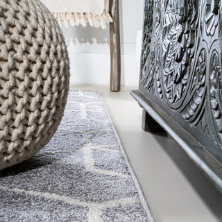 Tumbling Blocks Modern Geometric Light Gray/White 3'x5' Area Rug