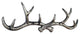 Rustic Silver Cast Iron Antler Wall Hooks 15"