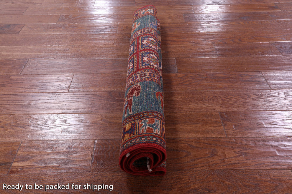 3' 3" X 4' 11" Antiqued Pazyryk Historical Design Hand-Knotted Rug Q10861