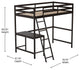 Riley Loft Bed Frame with Desk, Frame, Guard Rails & Ladder for Kids and Teens, Espresso, Twin