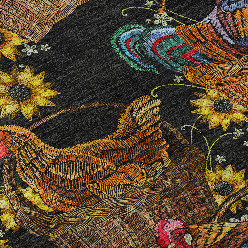 Addison Premium Washable Mayfield AMF157 black 2'6" x 3'10" Rug