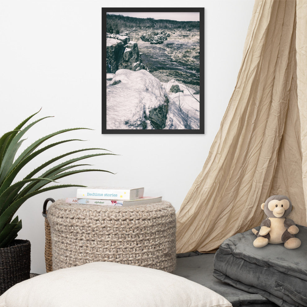Great Falls Vintage Rural Landscape Framed Photo Paper Wall Art Prints, Black, 16" X 20"