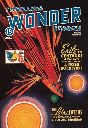 Thrilling Wonder Stories: Rocket Ship Troubles - Gallery Wrapped Canvas Art