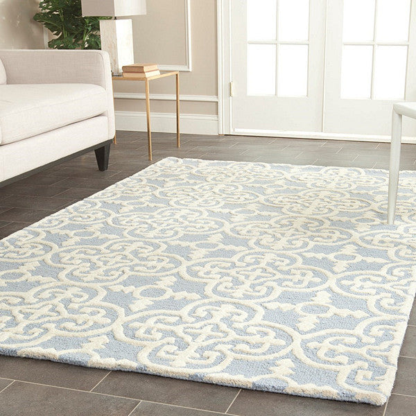 Safavieh Cambridge Cam133A Light Blue, Ivory Area Rug, 2'6" X 12'0"