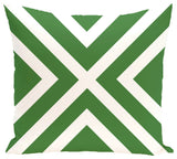 "x" Marks The Spot Stripes Print Pillow, Leaf Green, 20"x20"