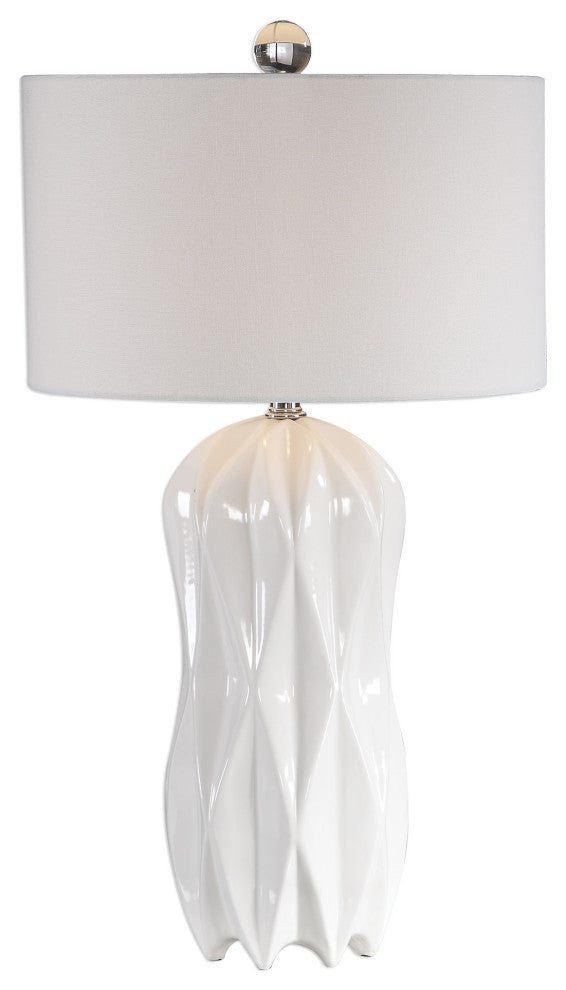 Uttermost Malena Glossy White Table Lamp