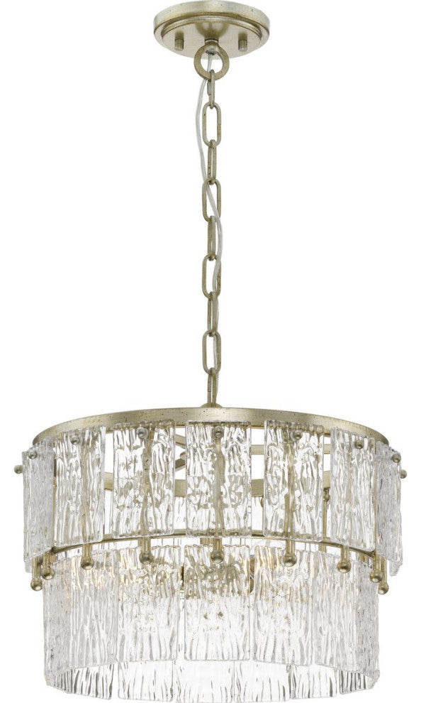 Chevall Collection 3-Light Modern Organic Pendant, Gilded Silver