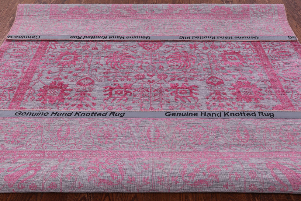 Hand Knotted Persian Wool & Silk Rug 8' 2" X 10' 1" - Q15750