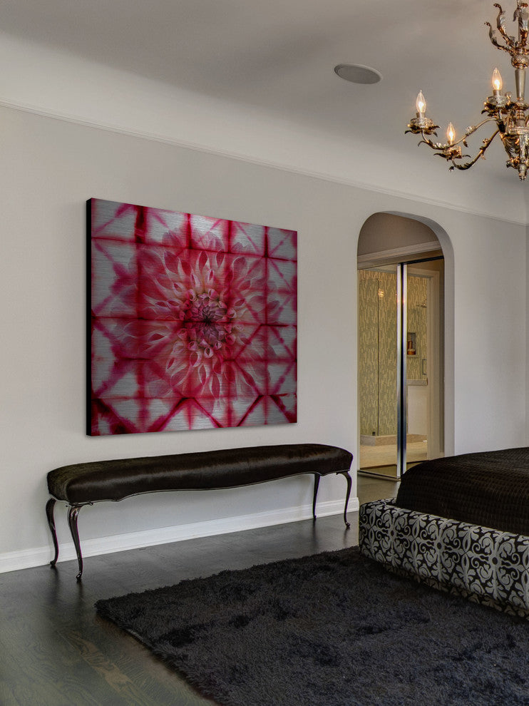 "Boxed in Red" UV Ink Print on Brushed  Aluminum, 40"x40"
