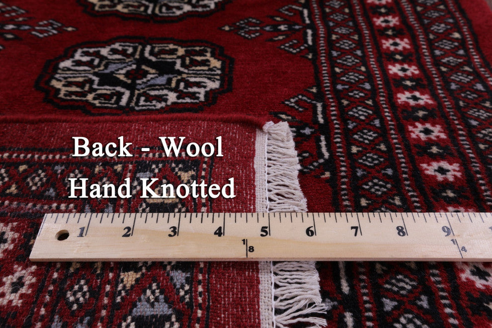 2' 0" X 3' 0" Hand Knotted Silky Bokhara Wool Rug - Q13854