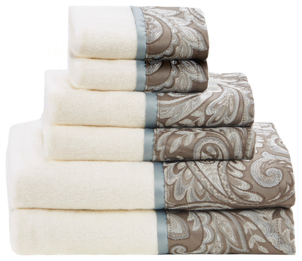 Madison Park Aubrey 6-Piece Bath Towel, Brown