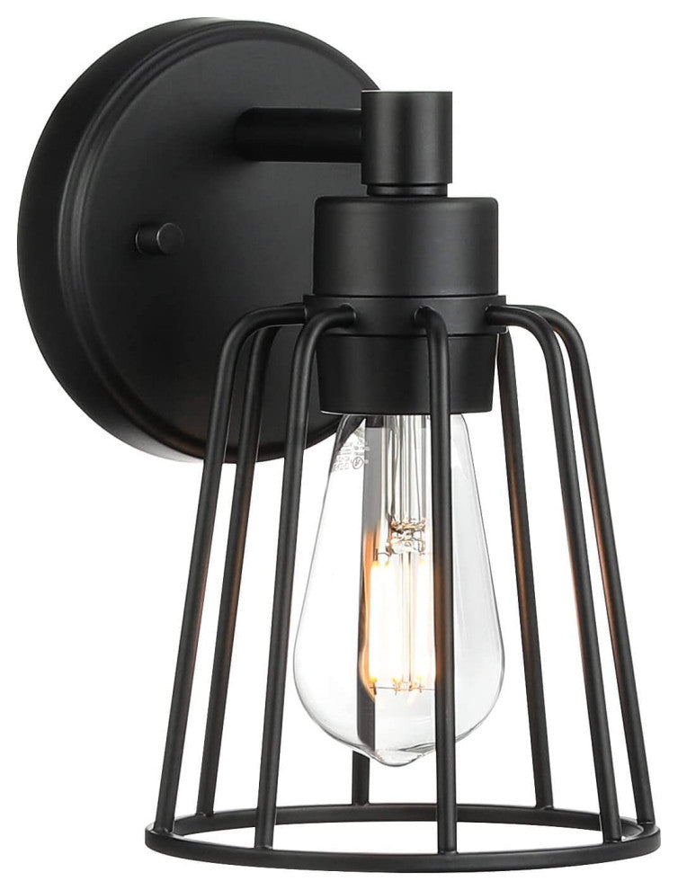 Black Cage Wall Sconce Farmhouse Wall Lighting Fixture