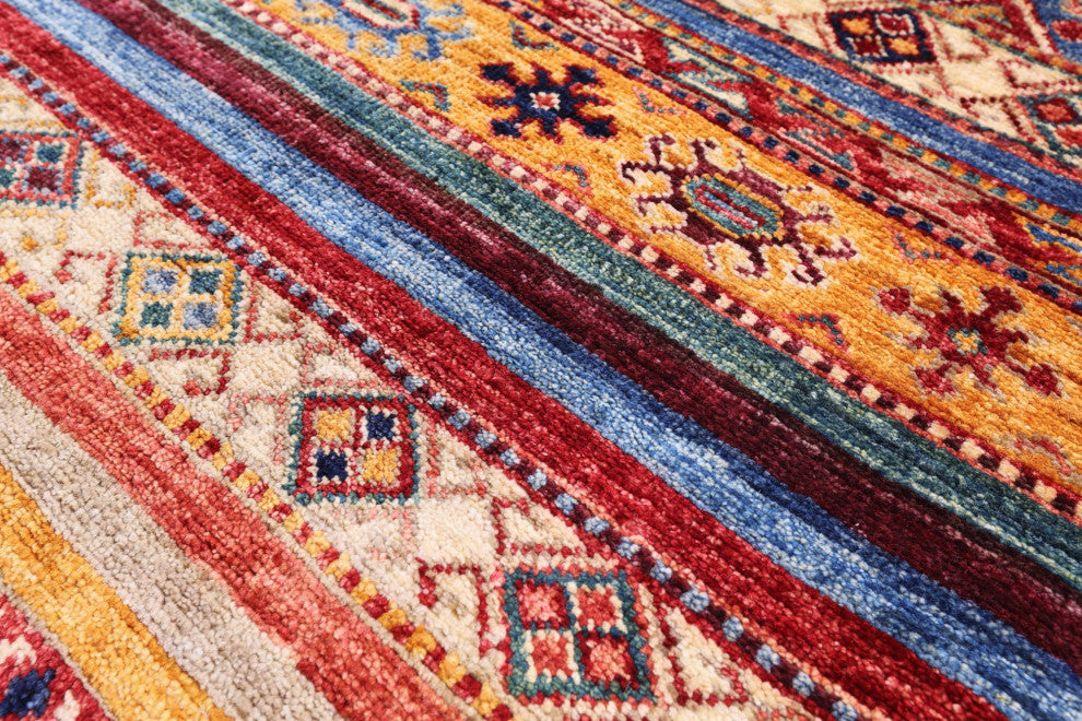 Super Kazak Khorjin Handmade Wool Runner Rug 2' 6" X 8' 1" Q11005
