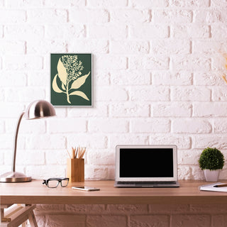Plant Silhouette Green Yellow Design, 11"x14"