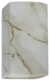 Ambiance Small Rectangle Open Top & Bottom, Outdoor, Wall Sconce, Incandescent, Carrara Marble