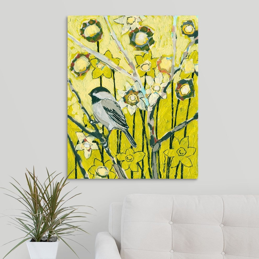 Spring Chickadee Wrapped Canvas Art Print, 24"x30"x1.5"