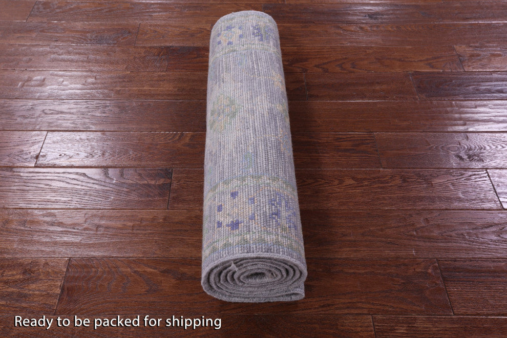 Runner Hand Knotted Turkish Oushak Wool Rug 2' 8" X 7' 11" - Q14994