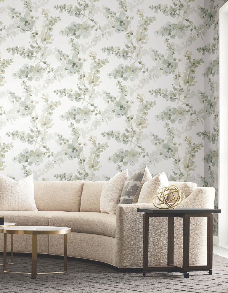 Mineral Green Blossom Fling Wallpaper