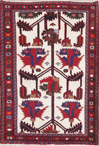 Consigned, Vintage Hand-Knotted Persian Oriental Low Pile Carpet, Beige, 3'x5'