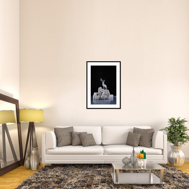 "Reindeer (Powdered Sugar)" Framed Digital Print by Dina Belenko, 32x44"