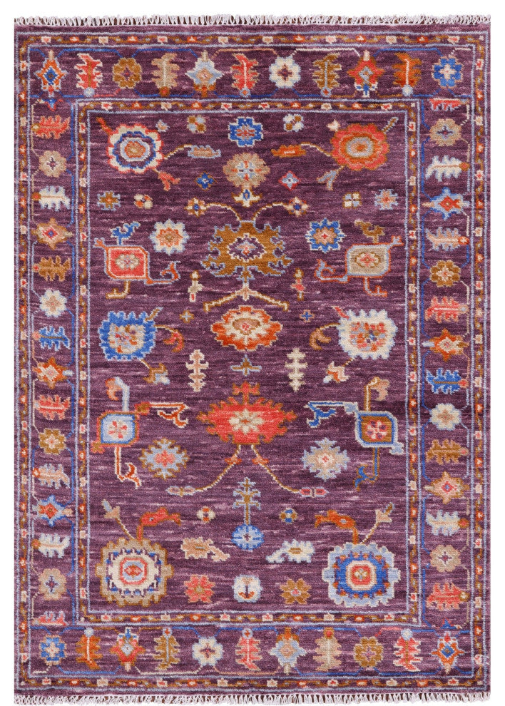4' 3" X 6' 1" Hand Knotted Turkish Oushak Wool Rug - Q15467
