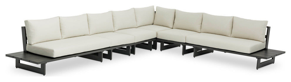 Maldives Cream Water Resistant Fabric Outdoor Patio Modular Sectional