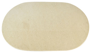Polished Marble Table Place Mat Khuzda, Oval Shaped With Desert Sand Finish