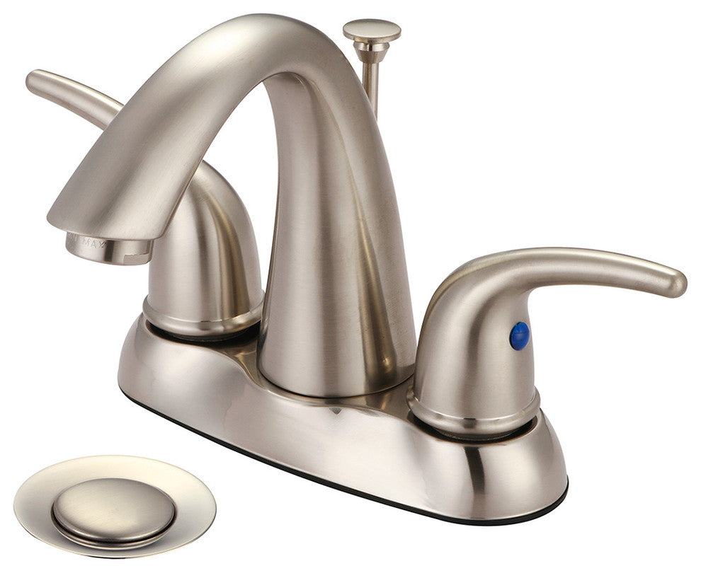 Accent Two Handle Bathroom Faucet, PVD Brushed Nickel