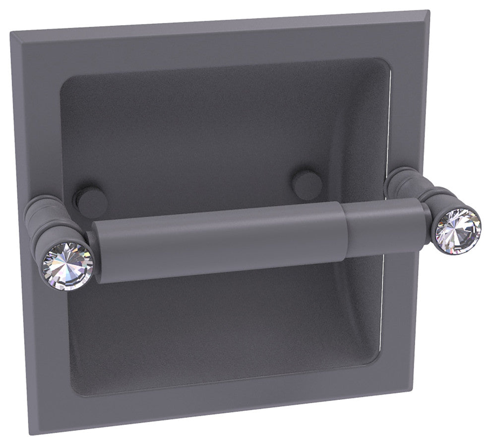 Carolina Crystal Recessed Toilet Paper Holder, Matte Gray
