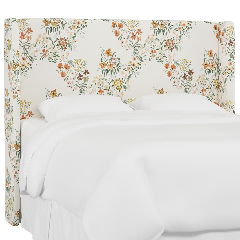 California King Wingback Headboard, Lucinda Floral Harvest